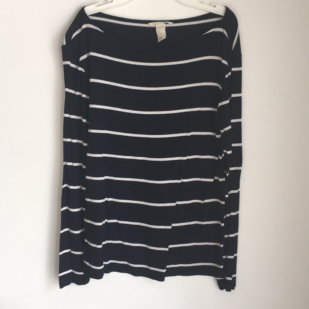 Women's H&M Basic Striped Long Sleeve Tee
